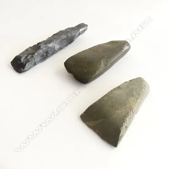 Three Māori pre-European stone toki,